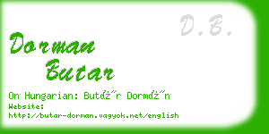 dorman butar business card